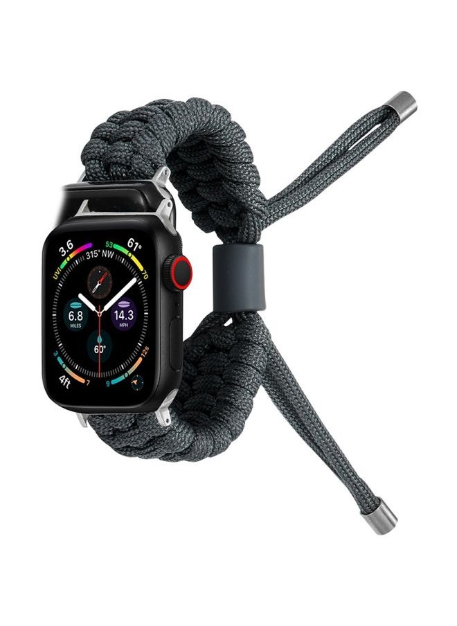 Replacement Strap Stretch Plain Silicone Bean Watch Band For Apple Watch 42mm Dark Grey