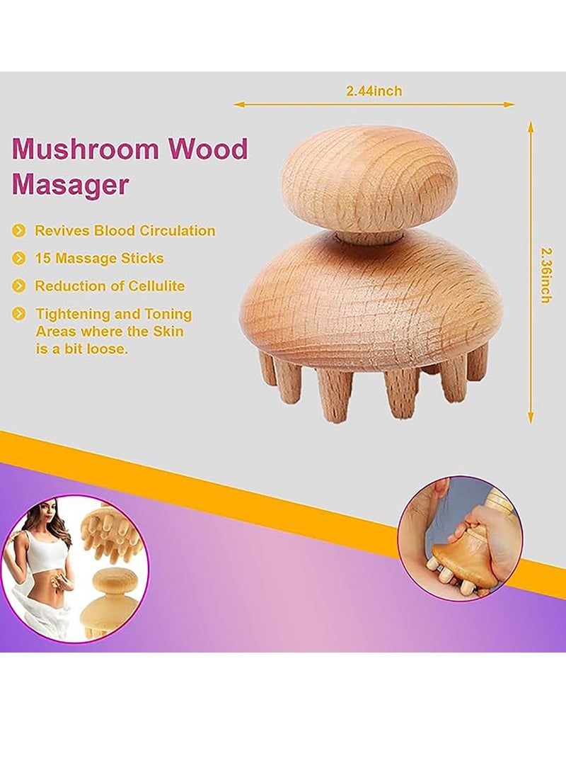 Arabest 6 Pieces Wood Therapy Kit Massage Tools Maderoterapia Kit Wood Massager Roller Wood Gua Sha Roller Manual Wooden Fascia Massage for Release Cellulite Muscle Blasting Pain Relief Body Sculpting Tools - Image 4