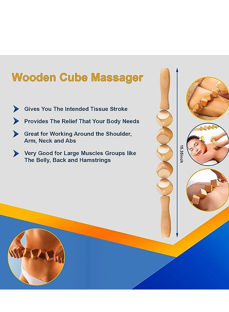 Arabest 6 Pieces Wood Therapy Kit Massage Tools Maderoterapia Kit Wood Massager Roller Wood Gua Sha Roller Manual Wooden Fascia Massage for Release Cellulite Muscle Blasting Pain Relief Body Sculpting Tools - Image 3