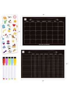 Magnetic Dry Erase Chore Chart Board And Monthly Calendar For Multiple Kids Teenagers And Family - 2 Pack For Fridge, 5 Markers With Eraser Tops, 36 Reusable Cling Stickers - pzsku/Z3A5C0487639E93A3C408Z/45/_/1735214460/20600355-b710-4f49-b167-d988c684c778