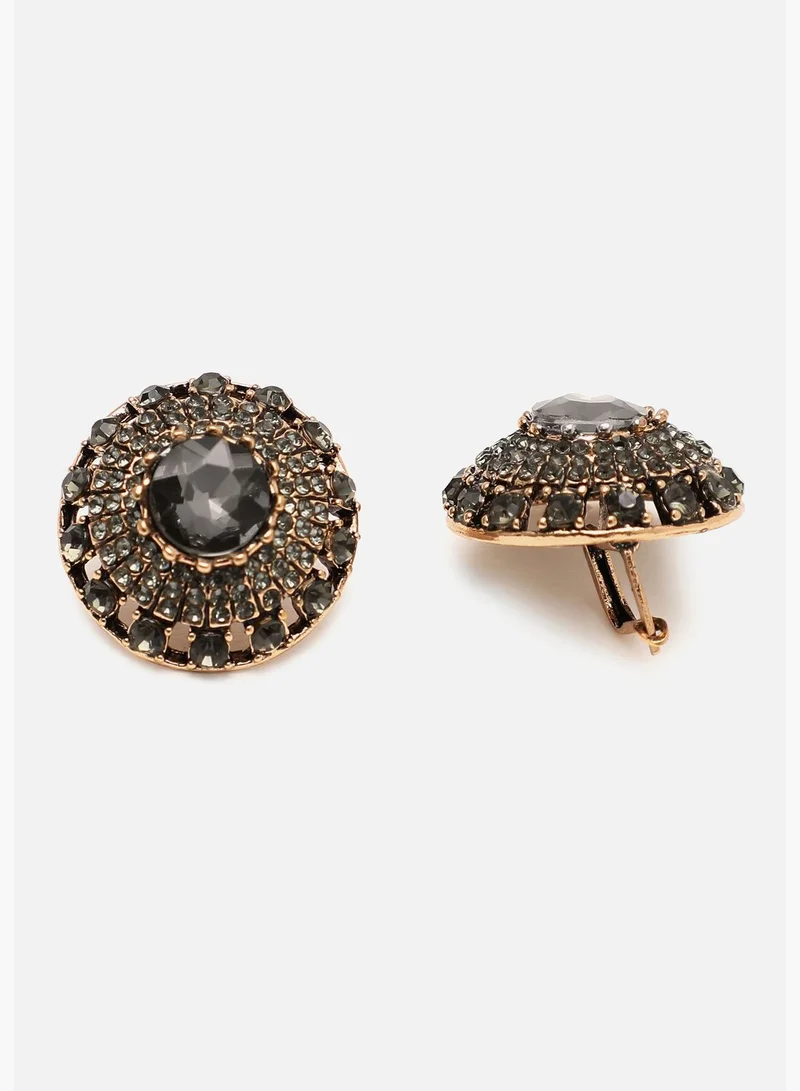 SOHI Silver Plated Designer Stone Drop Earring