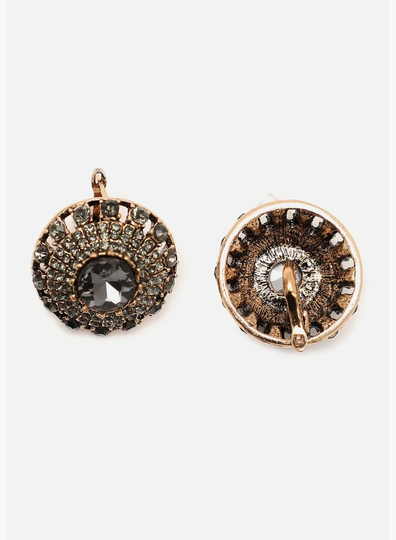 SOHI Silver Plated Designer Stone Drop Earring