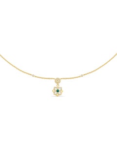CERRUTI 1881 Ottavia Gold Plated Stainless Steel Necklace with Mother of Pearl and Malachite Floral Pendant  for Women  - Image 1
