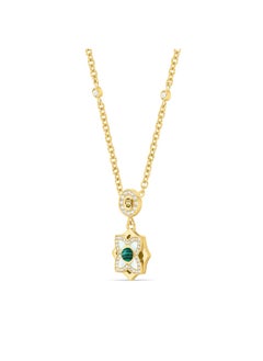 CERRUTI 1881 Ottavia Gold Plated Stainless Steel Necklace with Mother of Pearl and Malachite Floral Pendant  for Women  - Image 2