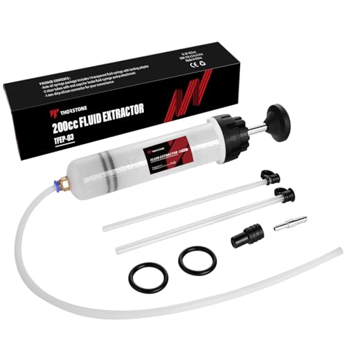 Thorstone Automotive Fluid Extractor Pump with Long Rubber Hose, Oil Change Syringe with Hose, Manual Fuel Suction & Filler, Fluid Oil Change Evacuator (7 Oz./0.21 Qt./200 CC) - Image 1