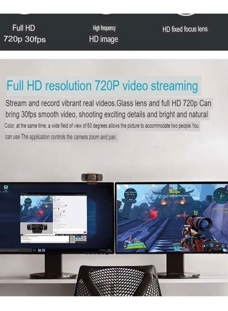 AROAQ 1080p HD Webcam, Streaming Computer Web Camera with Wide View Angle, Convenient Multi-purpose USB Computer Camera, Pc Webcam for Video Calling Recording Conferencing, (B4-1080P) - Image 2