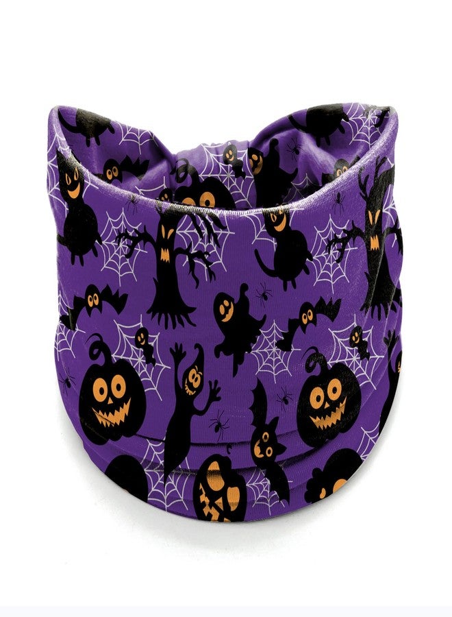 winthrop 4 Pack Halloween Headbands for Women, Cute Pumpkin Ghost Bat Spider Prints Wide Stretchy Hair Bands, Breathable Stretchy Non-Slip Holiday Themed Hair Accessories for Party, Yoga, Makeup, Costume - Image 4