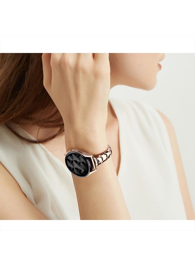 PlusRoc Stainless Steel Band Compatible with Samsung Galaxy Watch Band 4 40mm 44mm/Watch 4 Classic 42mm 46mm/Watch 5 40mm 44mm/Watch 5 Pro 45mm, Slim Bracelet Adjustable for Women, Rose Gold - Image 2