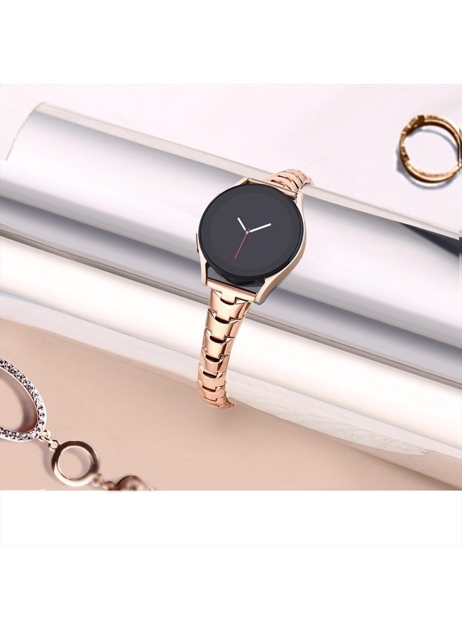 PlusRoc Stainless Steel Band Compatible with Samsung Galaxy Watch Band 4 40mm 44mm/Watch 4 Classic 42mm 46mm/Watch 5 40mm 44mm/Watch 5 Pro 45mm, Slim Bracelet Adjustable for Women, Rose Gold - Image 3