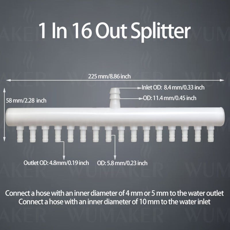 1 Input 8 Output Two Way Flexible Hose Water Splitter For Garden Farm Fish Tank - Image 1