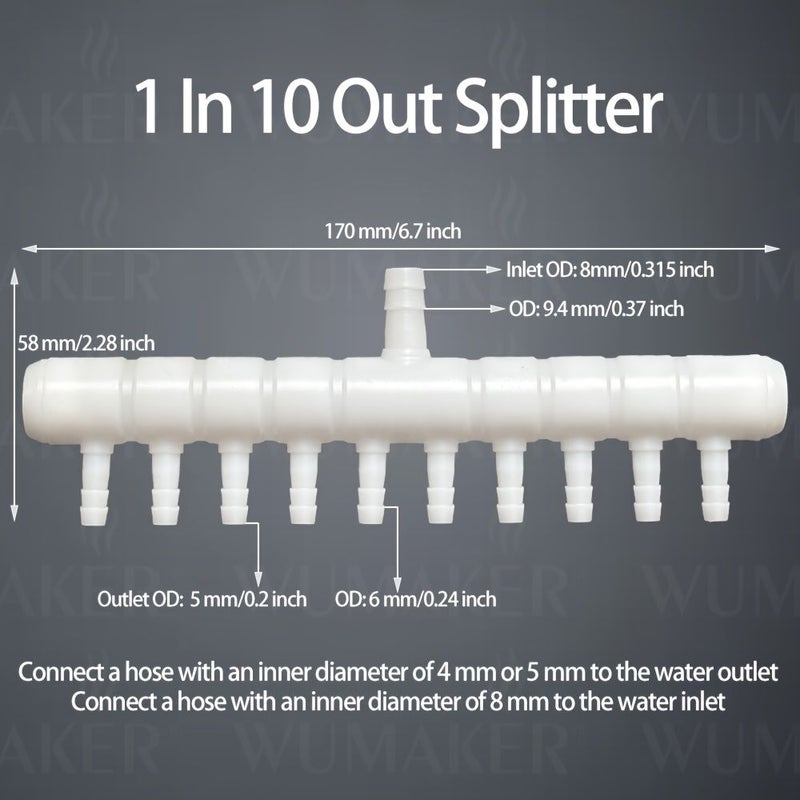 1 Input 8 Output Two Way Flexible Hose Water Splitter For Garden Farm Fish Tank - Image 2