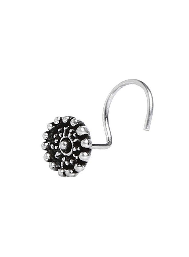 NEMICHAND JEWELS 925 sterling Silver Trendy Antique oxidised nose pin for womens (NJ 02 22) - Image 1