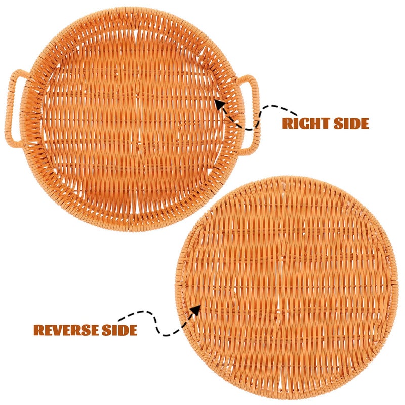 Small 25cm Woven Storage Basket With Dual Handles Multifunctional Home Organizer - Image 4