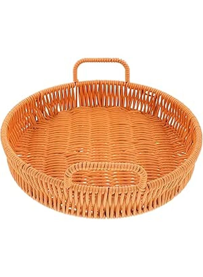 Small 25cm Woven Storage Basket With Dual Handles Multifunctional Home Organizer - Image 1