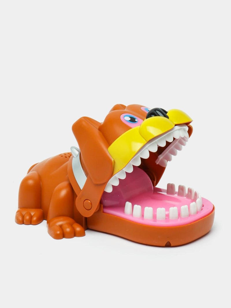 Merv - Snapping Bulldog Dentist Game - Fun Biting Dog Challenge Toy with Lights & Sounds - Brown