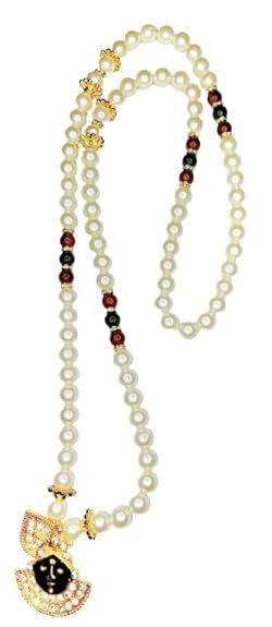 SHOPOBUDDY Swagat Moti Mala with Srinath ji Pendant for Wedding | Milni Mala for Barati Swagat | Welcome Mala for Barat | Wedding Mala | Pearl Mala for Shaadi/Sagai Ceremony (5) - Image 1