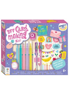 Hinkler Mindful Me BFF Card Making Kit - DIY Friendship Card Kit includes a book with project ideas, plus cards, envelopes, stickers, a hole punch, markers, and more, a Creative Craft Set for Kids, Custom Cards for BFFs, Personalized Greeting Cards