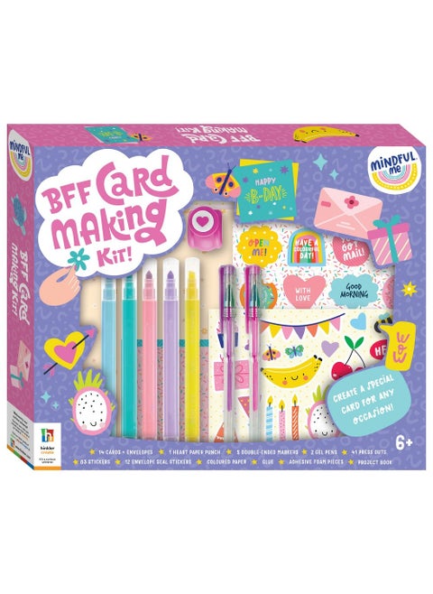 Hinkler Mindful Me BFF Card Making Kit - DIY Friendship Card Kit includes a book with project ideas, plus cards, envelopes, stickers, a hole punch, markers, and more, a Creative Craft Set for Kids, Custom Cards for BFFs, Personalized Greeting Cards