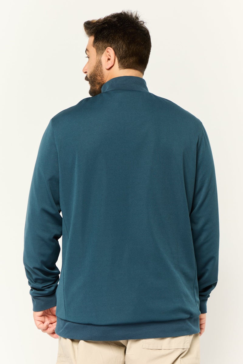 Lyle & Scott سويت شيرت رجالي بأكمام طويلة وياقة مقلدة، لون أزرق داكن - Image 2