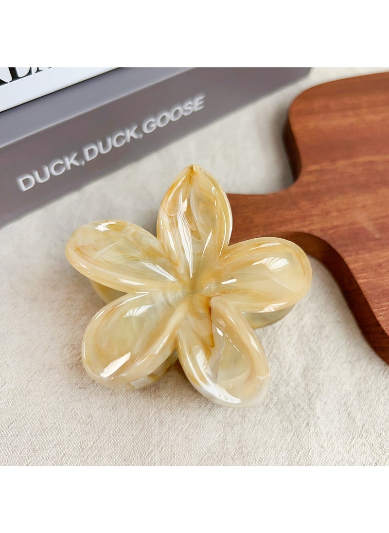 1pc Fashion Women's Tie-Dye Flower Hair Clips - Beach Vacation Hair Accessories - Large Hair Claw Hairpin - Ideal For Women, Girls, And Photo Props