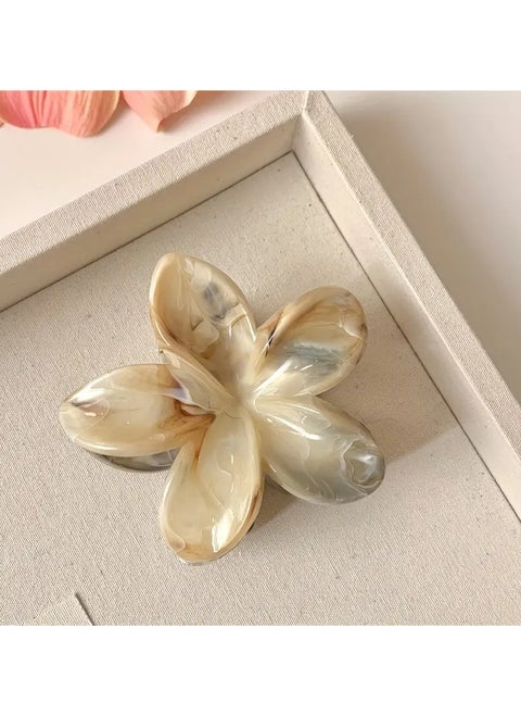 1pc Fashion Women's Tie-Dye Flower Hair Clips - Beach Vacation Hair Accessories - Large Hair Claw Hairpin - Ideal For Women, Girls, And Photo Props