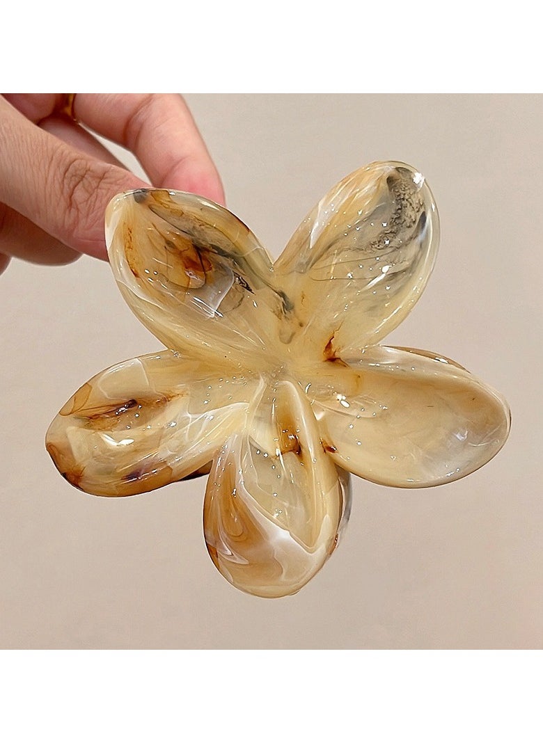 1pc Fashion Women's Tie-Dye Flower Hair Clips - Beach Vacation Hair Accessories - Large Hair Claw Hairpin - Ideal For Women, Girls, And Photo Props