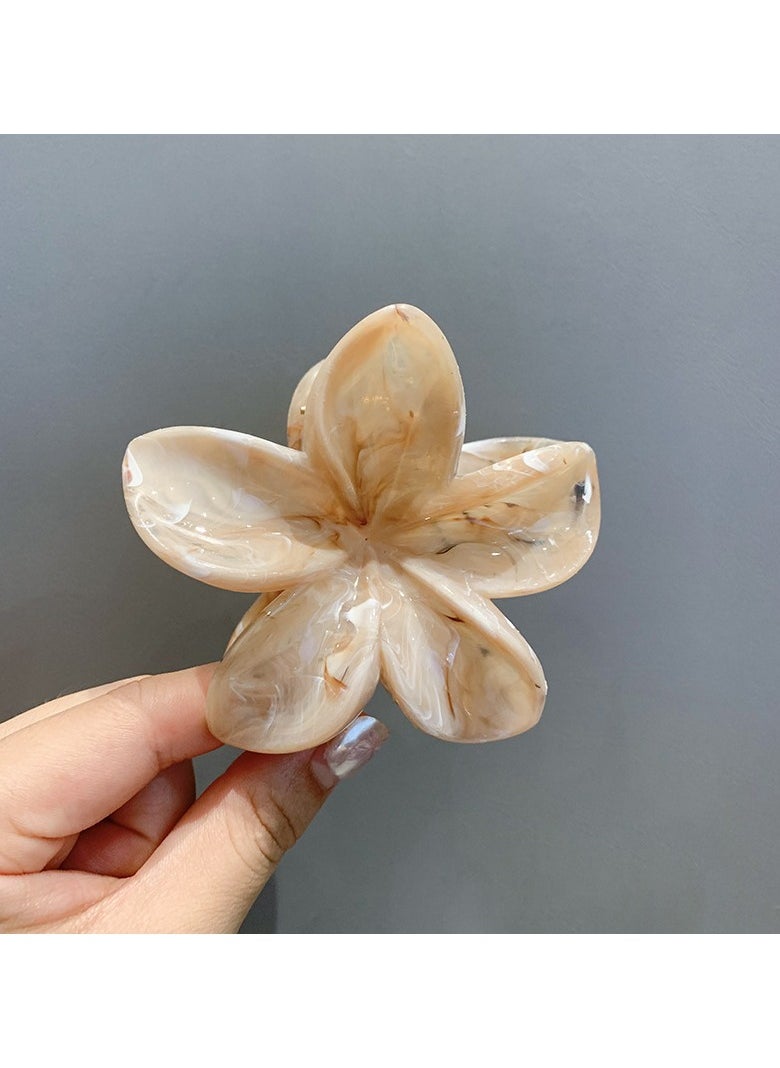 1pc Fashion Women's Tie-Dye Flower Hair Clips - Beach Vacation Hair Accessories - Large Hair Claw Hairpin - Ideal For Women, Girls, And Photo Props