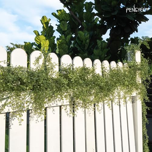 PENGYEE 6 Pack 5.57ft Artificial Greenery Garland for Table, Faux Leaf Garland for Room Decor, Green Garlands for Decoration, Fake Vines Hanging Plants for Home Bedroom Garden Wall Wedding Decor-039 - Image 2