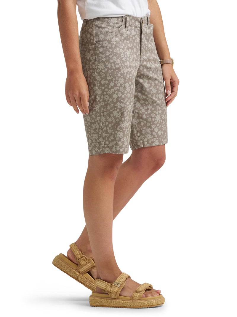 Lee Women's Legendary 9" Chino Bermuda Short, Mushroom/Salina Stone Floral, 12 - Image 2