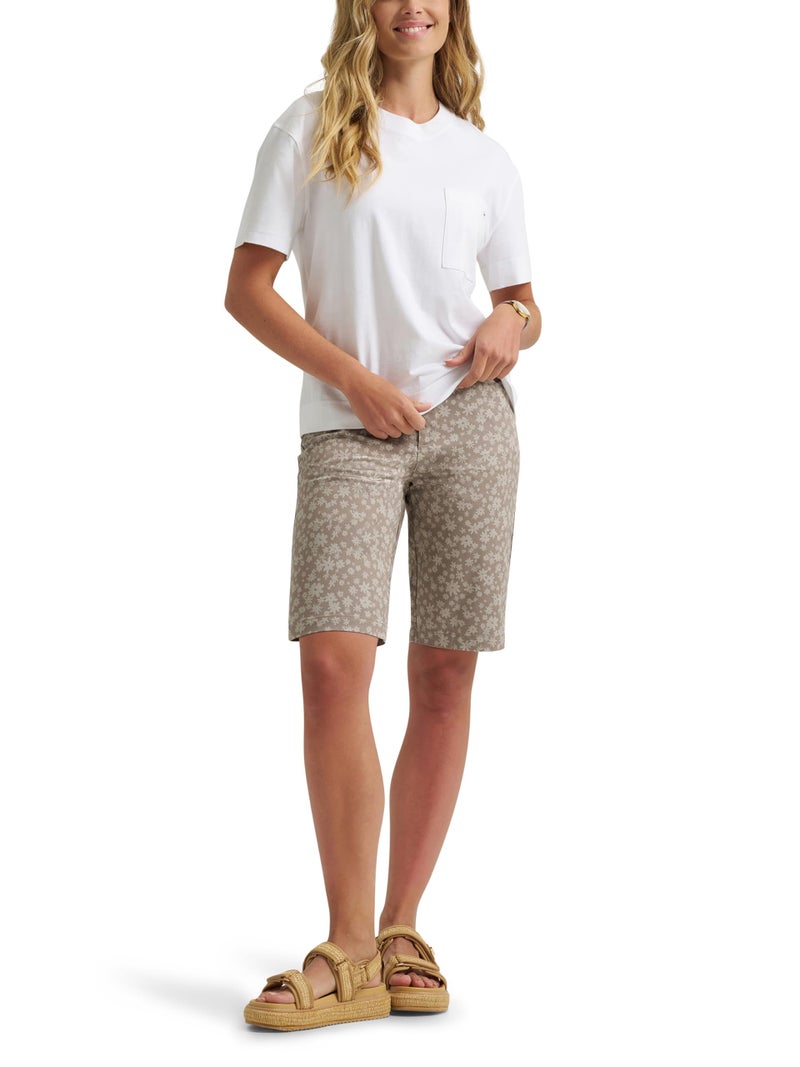 Lee Women's Legendary 9" Chino Bermuda Short, Mushroom/Salina Stone Floral, 12 - Image 5