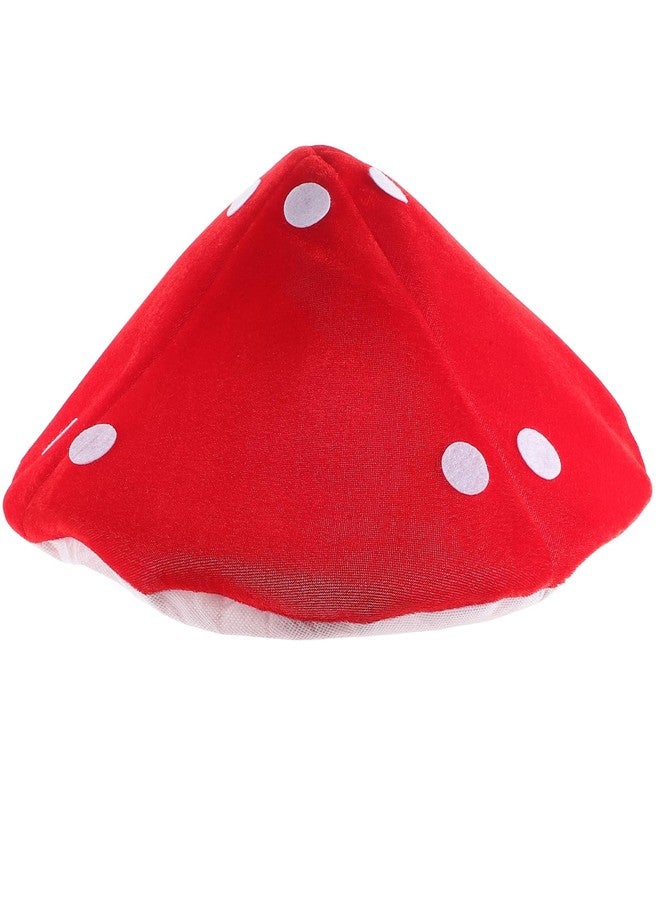 TOYANDONA Novelty Hat Mushroom Costume Beret Hat Mushroom Cosplay 1 Pcs Plush, Lovely Red and White Costume Accessory for Kids Cartoon Plush - Image 1