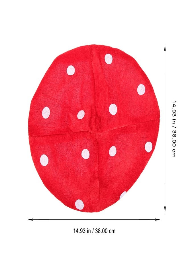 TOYANDONA Novelty Hat Mushroom Costume Beret Hat Mushroom Cosplay 1 Pcs Plush, Lovely Red and White Costume Accessory for Kids Cartoon Plush - Image 2