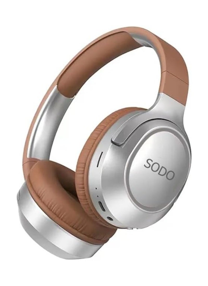 SODO - Headset SD-1105 Wireless Stereo Over Ear Headphones With Microphone Brown - Image 1
