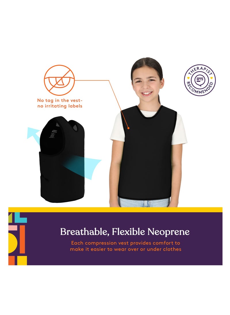 SYOSI Sensory Compression Vest for Kids, Deep Pressure Comfort for Autism, Hyperactivity, Weighted Vest for Sensory Needs, Mood Sensory Processing Disorder Vest Breathable, Form-Fitting, Kids - Black  - Image 3
