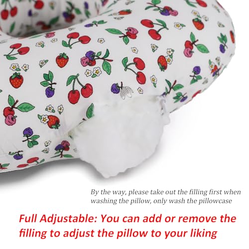 Wuronsa Ear Piercing Pillow for Side Sleepers, Pillow with an Ear Hole for CNH and Ear Pain Ear Inflammation Pressure Sores, O-Shaped Side Sleeping Pillow, Ear Guard Pillow (White Cherry) - Image 5