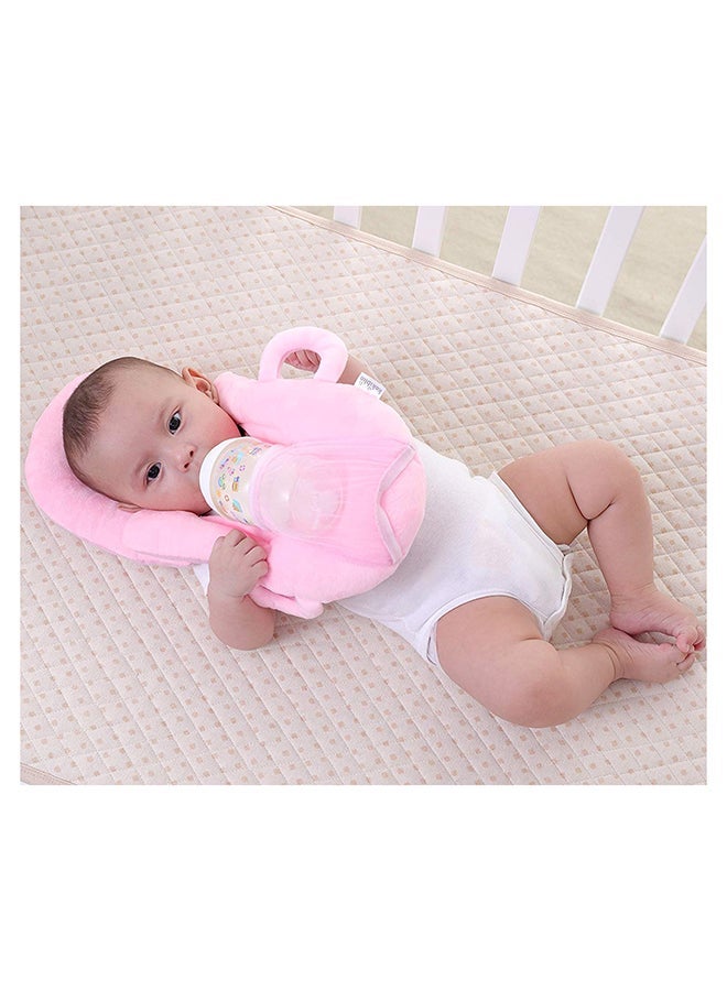 Detachable Self-Feeding Support Baby Nursing Pillow With Bottle Pocket - Pink - Image 3