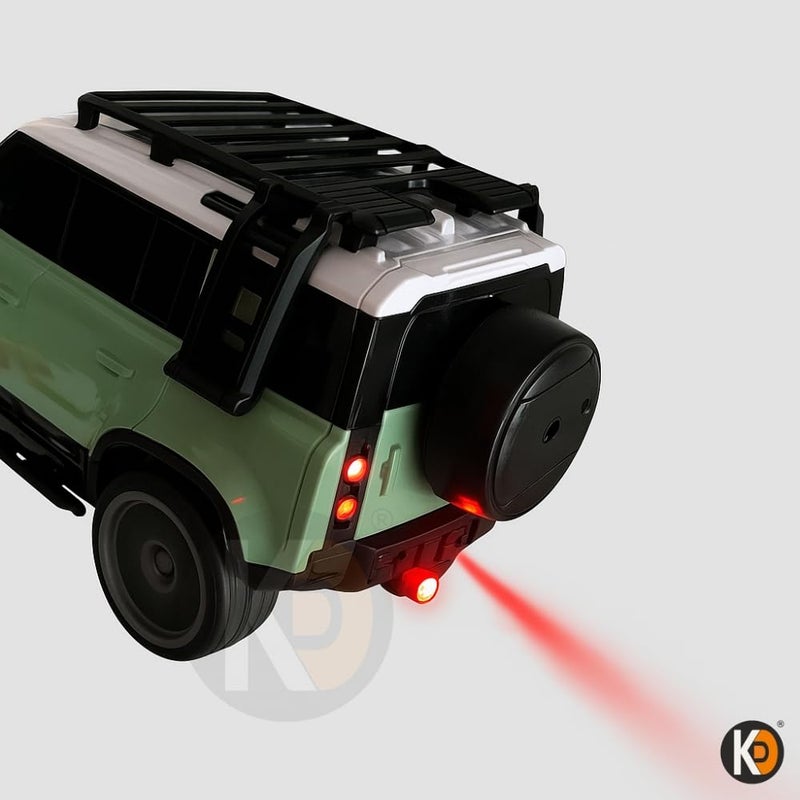 KD Fog Remote Control SUV Defender Car – High-Speed Off-Road RC Car with LED Lights & Smoke | USB Type-C Charging (4 Defendar with Fog Remote Car Green) - Image 4
