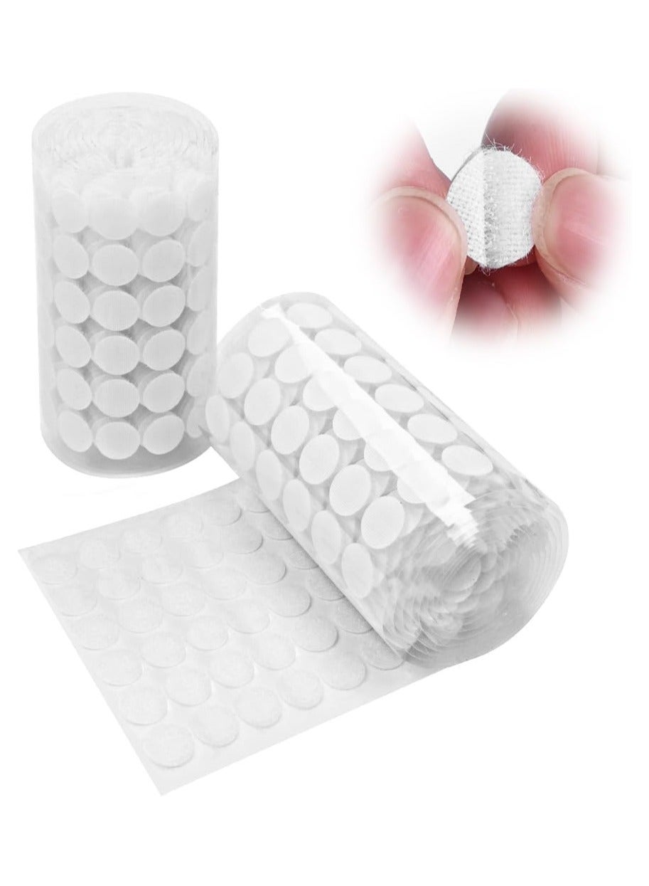 Self Adhesive Dots, Tapes Sticky Back Coins Dots with Hook and Loop Velcro Round Pads 20mm Diameter Strong Waterproof Round Dot Dots with Adhesive for Home Office School 300Pcs 150 Pairs