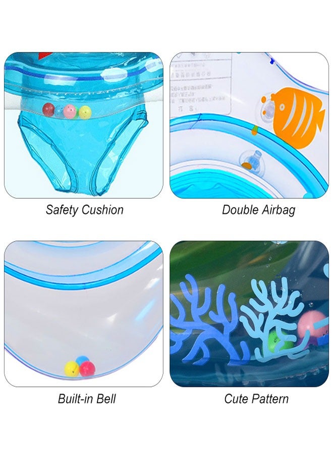 Baby Swimming Ring Floats with Safety Seat Children Waist Float Ring Double Baby Airbags Floating PVC Inflatable for 6-24 months - Image 3
