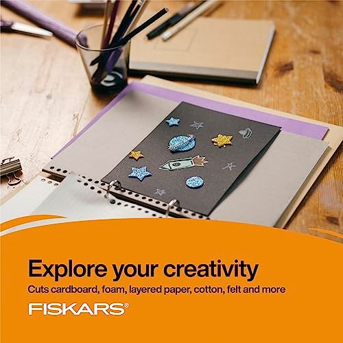 Fiskars 7" SoftGrip Student Glitter Scissors for Kids 12+ - Scissors for School or Crafting - Back to School Supplies - Turquoise Glitter (Pack of 1) - Image 4