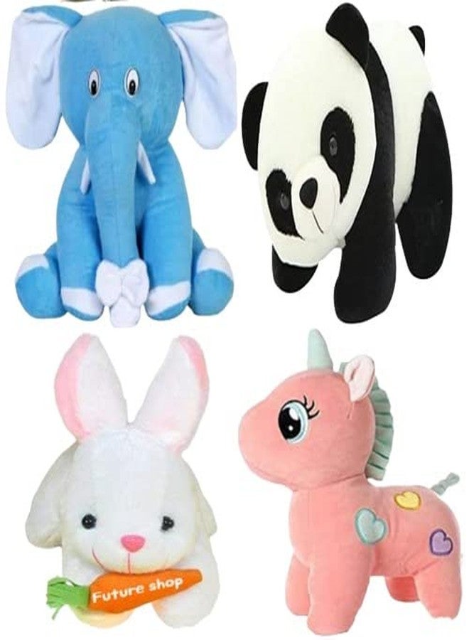 Future Shop Combo of 4 Animals Soft Toy for Kids, Baby Playing Soft Toy Best Stuff Toys for Kids Birthday Gift, Adorable Plush Soft Toys for Baby Boys and Girls Kids - Image 1