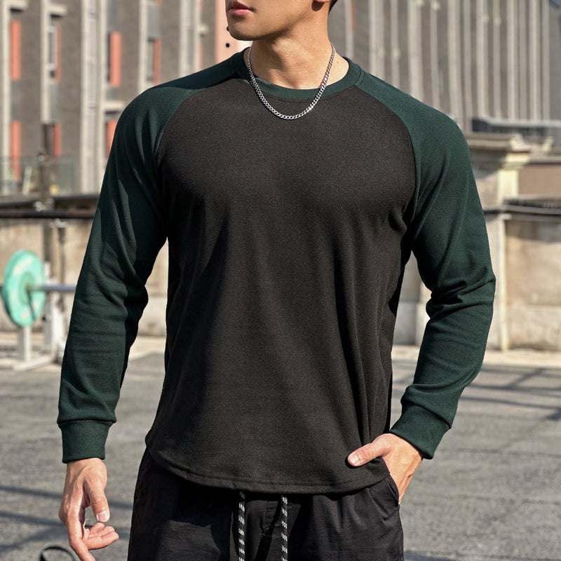Men's Long Sleeve Round Neck T-Shirt - Quick Dry Breathable Double-Sided Fleece - Image 3