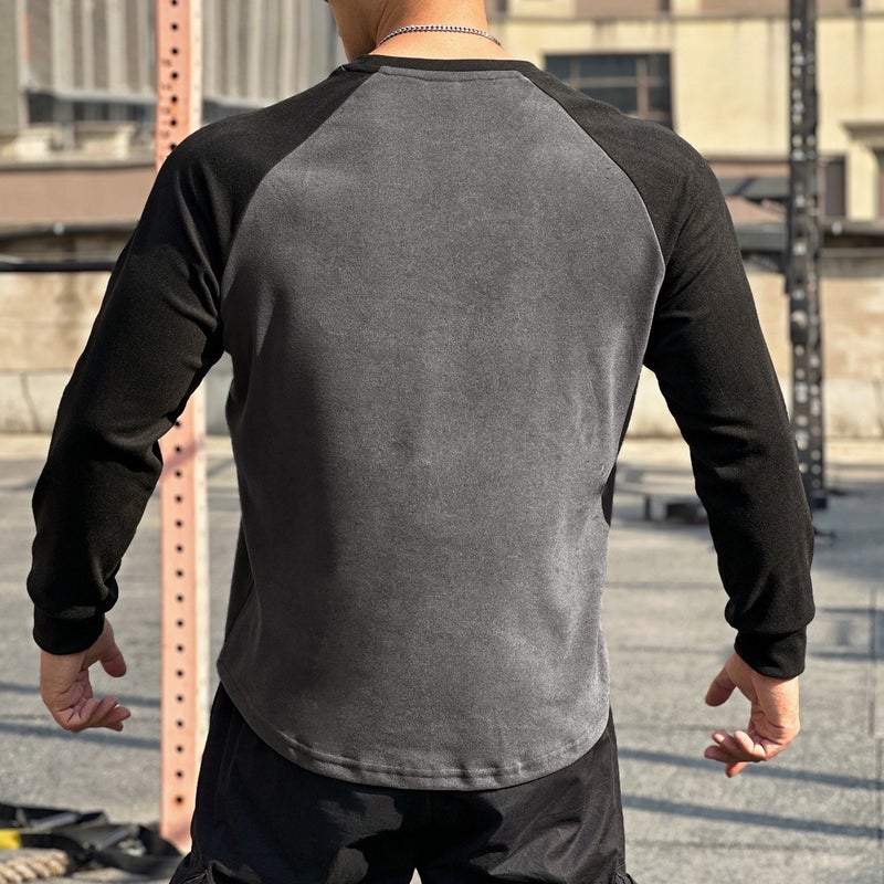 Men's Long Sleeve Round Neck T-Shirt - Quick Dry Breathable Double-Sided Fleece - Image 2