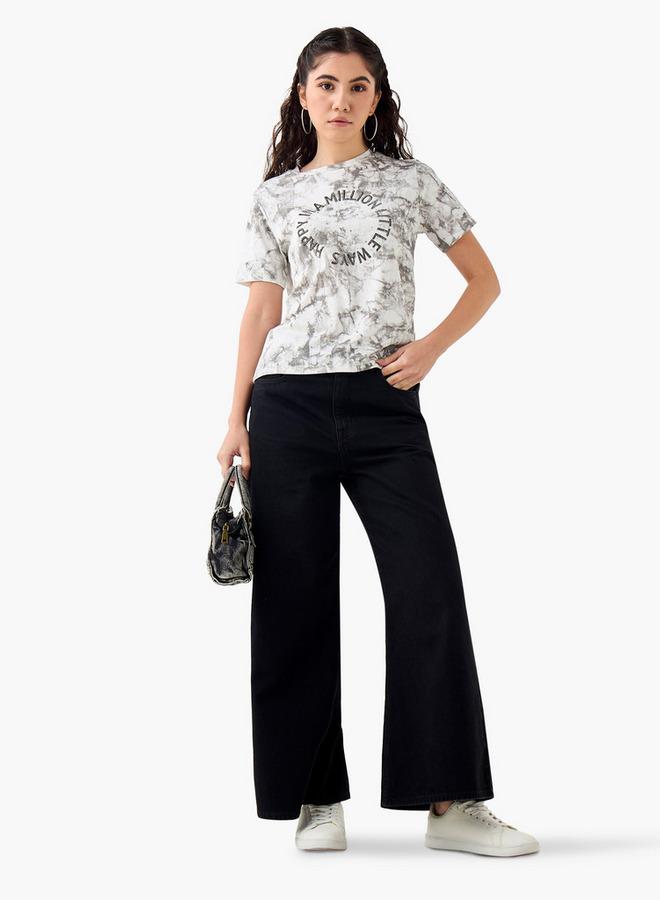 2Xtremz Embellished Crew Neck T-shirt with Short Sleeves - Image 2