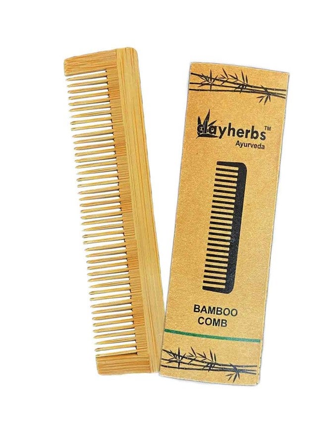 Clayherbs Bamboo Comb | Handmade Comb | Pocket Size Comb | Sleek & Easy Combing | Travel Friendly Wooden Comb | Anti Static Comb for Hair Growth (Pack-5, Bamboo) - Image 1