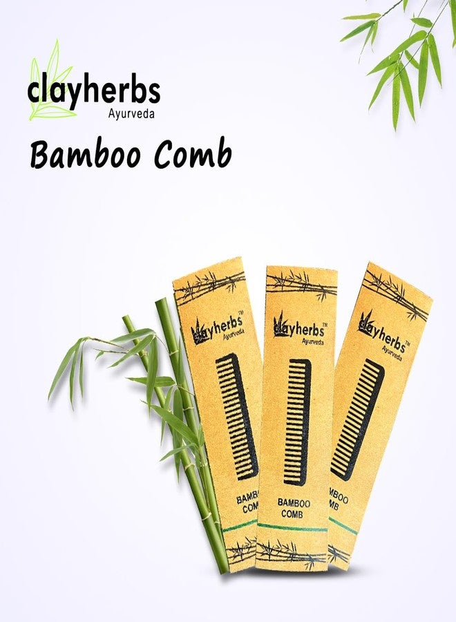 Clayherbs Bamboo Comb | Handmade Comb | Pocket Size Comb | Sleek & Easy Combing | Travel Friendly Wooden Comb | Anti Static Comb for Hair Growth (Pack-5, Bamboo) - Image 5