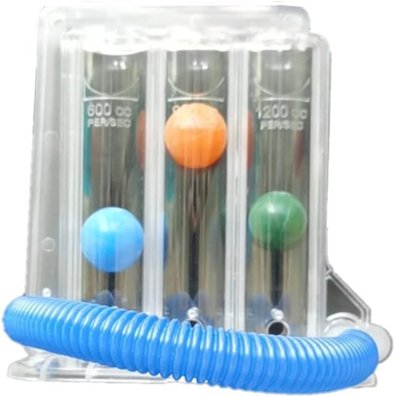klarako Deep Breathing Lung Exerciser 3 Chamber Volumetric Three Ball Capacity Breathing Trainer for Middle Aged Breathing Pranayama Lungs Exerciser - Image 2