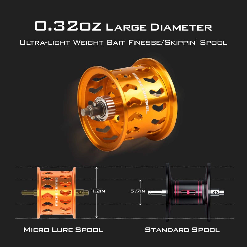 KastKing Zephyr Bait Finesse Baitcasting Reel, Carbon Fiber Fishing Reel - Drag Clicker Version, 7.2:1 Gear Ratio Fishing Reel - 5.6oz Lightweight Bait Finesse System Casting Reel, Right Hand - Image 4