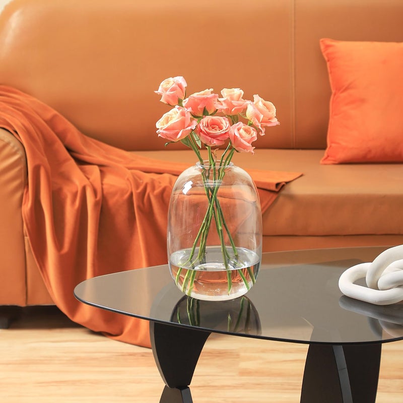 YANWE1 Clear Glass Vase  10 Inches Large Glass Vase  Tall Glass Vase  Glass Vase for Flower  Modern Glass Vase for Living Room  Dining Table  Mantle  Shelf  Wedding  Office  Entryway  Centerpieces - Image 3