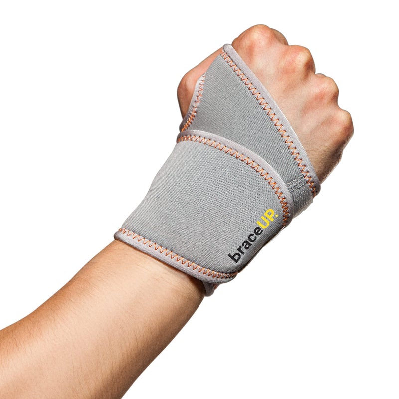 BraceUP BraceUP Adjustable Wrist Wrap for Men and Women Workouts Wrist Band Carpal Tunnel Compression Wrist Brace Tendonitis Wrist Splint Left Right Hand One Size Adjustable Silver 